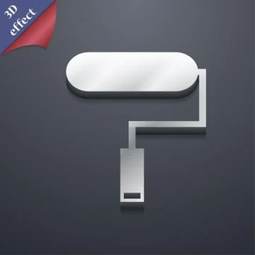 Paint roller icon symbol. 3D style. Trendy, modern design with space for your Stock Illustration