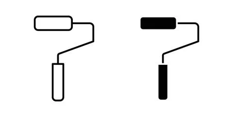 Paint roller icon symbol, outline icons Illustration
