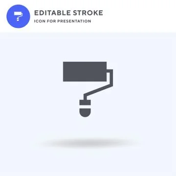 Paint Roller icon vector, filled flat sign, solid pictogram isolated on white 库存插图