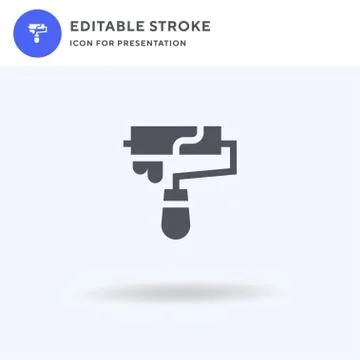 Paint Roller icon vector, filled flat sign, solid pictogram isolated on white Illustrazione stock