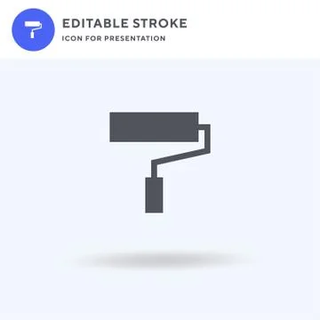 Paint Roller icon vector, filled flat sign, solid pictogram isolated on white Stock Illustration