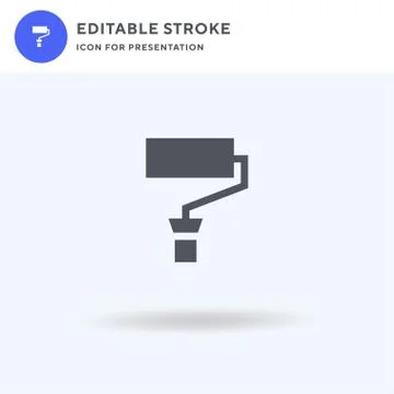Paint Roller icon vector, filled flat sign, solid pictogram isolated on white Illustrazione stock