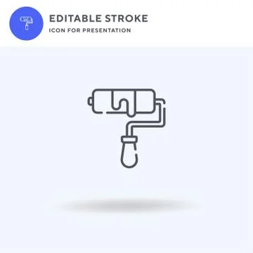 Paint Roller icon vector, filled flat sign, solid pictogram isolated on white Illustrazione stock
