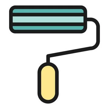 Paint roller icon vector flat Illustrazione stock