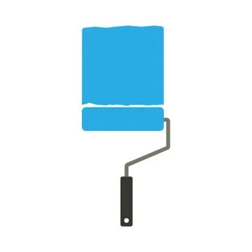 Paint roller icon. Vector illustration, flat design. Stock Illustration