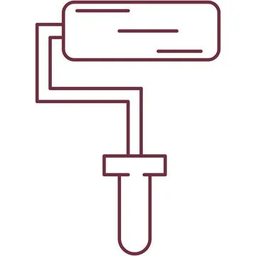 Paint roller icon vector roll brush on white Stock Illustration