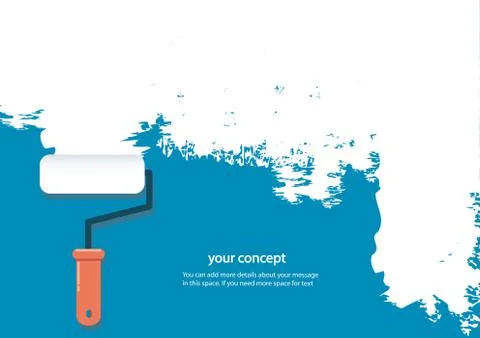 Paint roller isolated with space for text and background Stock Illustration