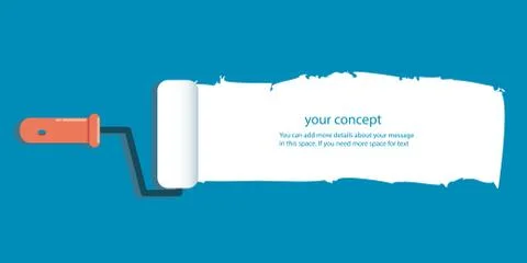 Paint roller isolated with space for text and background Stock Illustration