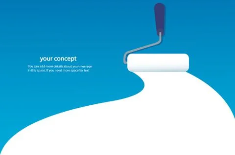 Paint roller isolated with space for text and blue background Stock Illustration