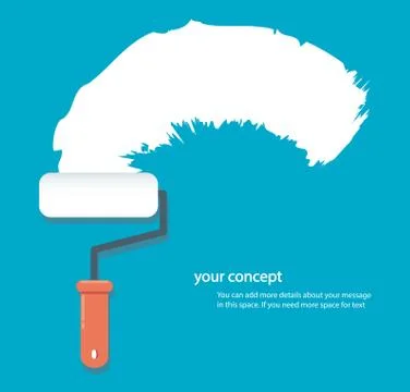 Paint roller isolated with space for text Stock Illustration