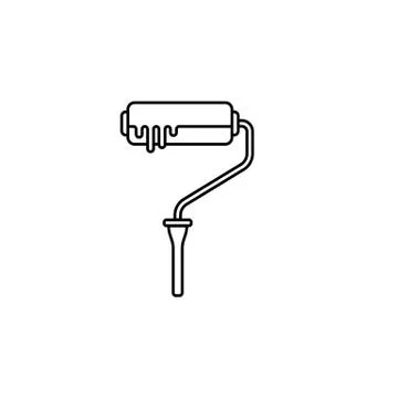 Paint Roller line icon, build repair elements Stockillustratie