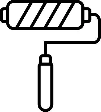 Paint Roller Line Icon Design Stock Illustration