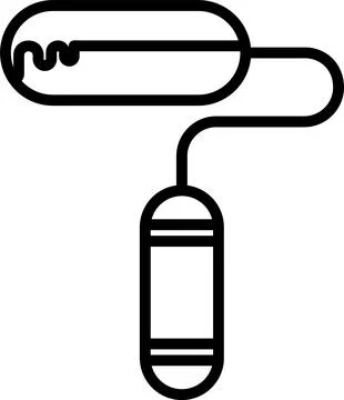 Paint Roller Line Icon Design Stock Illustration