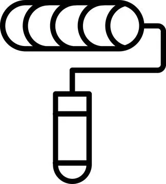 Paint Roller Line Icon Design Illustrazione stock