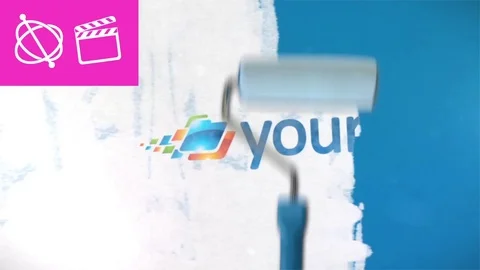 Paint Roller Logo - Apple Motion and Final Cut Pro X Template After Effects stock
