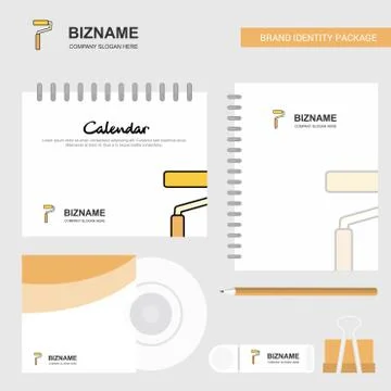 Paint roller  Logo, Calendar Template, CD Cover, Diary and USB Brand Stationa Illustration