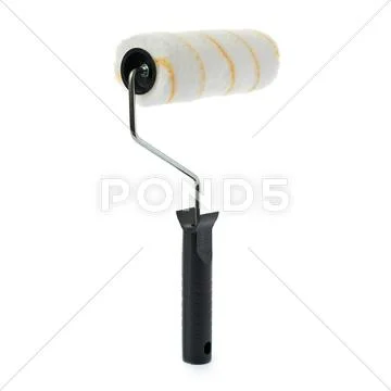 Paint roller over isolated white background Stock Photos