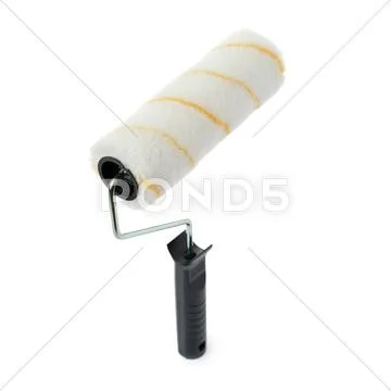 Paint roller over isolated white background Stock Photos