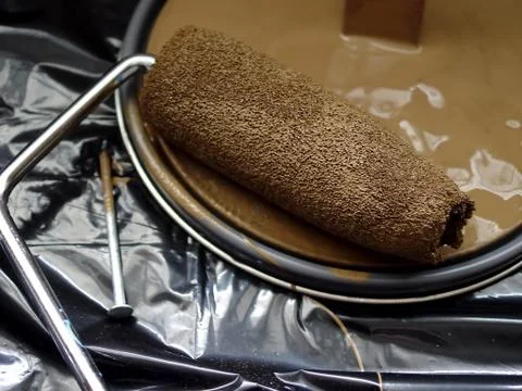 Paint roller with paint Stock Photos