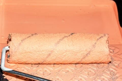 Paint roller with paint Stock Photos