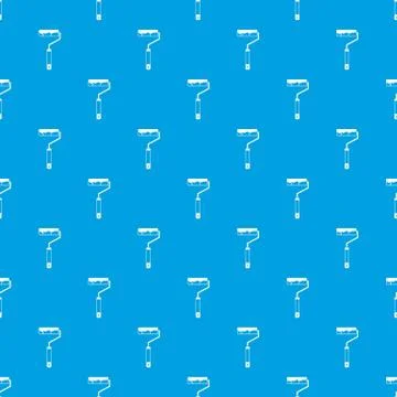 Paint roller pattern seamless blue Stock Illustration