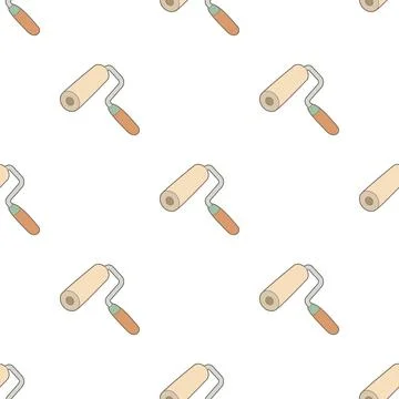 Paint roller pattern seamless vector Stock Illustration
