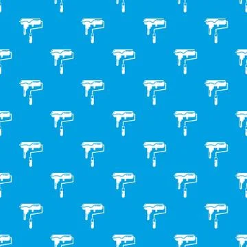 Paint roller pattern vector seamless blue Stock Illustration