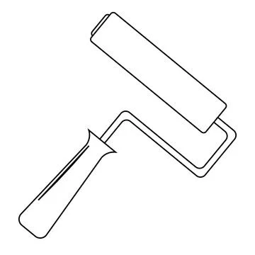 Paint roller solid icon. Paint tool glyph style design, designed for web Stock Illustration