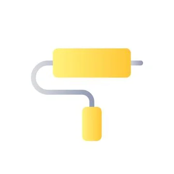 Paint roller tool flat gradient color ui icon Illustrazione stock