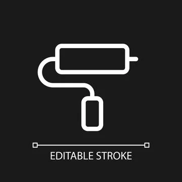 Paint roller tool pixel perfect white linear ui icon for dark theme イラスト素材