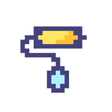 Paint roller tool pixelated RGB color ui icon Stock Illustration