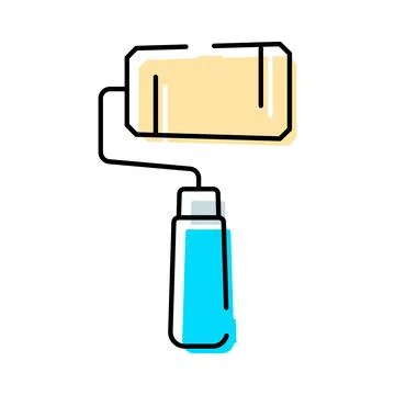 Paint roller tool for renovation and home improvement Stock Illustration