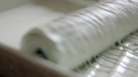 Paint Roller In Tray CU Stock Footage