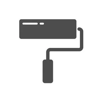 Paint roller vector icon isolated on white Illustrazione stock