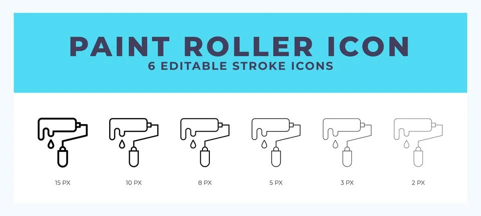 Paint roller vector icon for web and app. Editable stroke vector illustration Stock Illustration