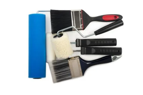 Paint rollers and brush Stock Photos
