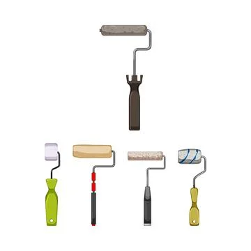 Paint rollers collection for home improvement concepts Ilustración de archivo
