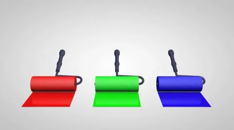 Paint rollers. RGB 1 Stock-Footage 8533755