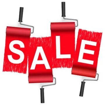 Paint rollers with SALE Stock Illustration
