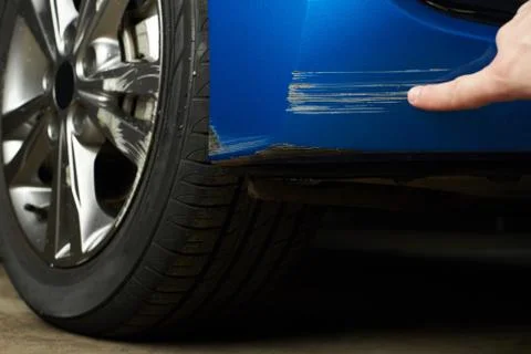 Paint scratch on car Stock Photos