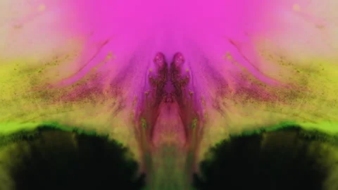 Paint spill abstract background bright green pink Stock-Footage 255692824