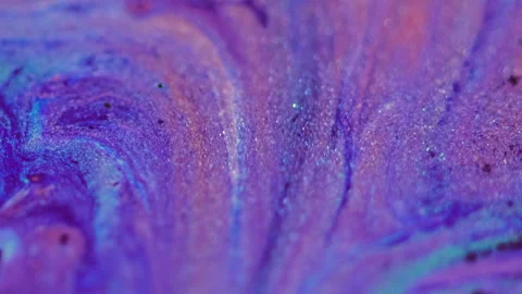 Paint spill glitter ink drip pink blue purple mix Stock Footage 275218016