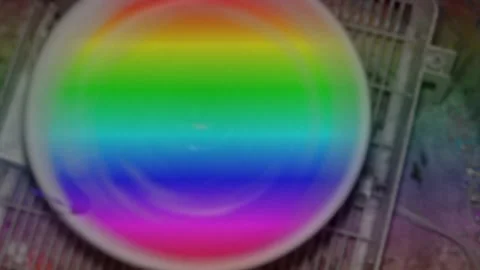 Paint spinner rainbow Stock Footage 224104746