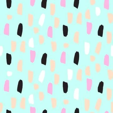 Paint splash brushstrokes seamless vector blue pattern Stock Illustration