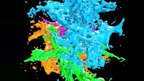 Paint splash colorful 6 Stock Footage 221016754