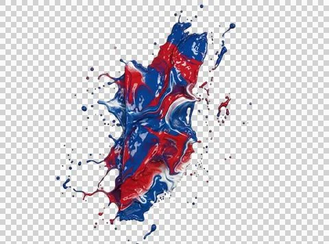 Paint splash creating an abstract flag of north korea on transparent backgr.. Stock Illustration