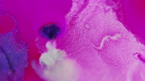Paint splash glitter oil bubbles color ink water Video stock 274690627