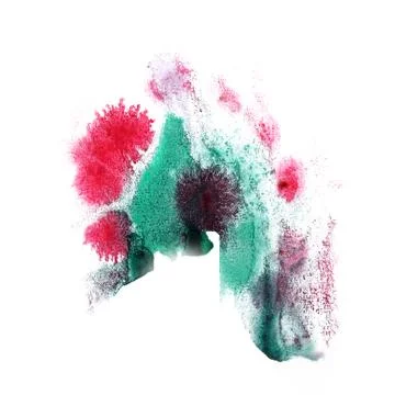 Paint  splash  ink red, green blot and white abstract art brushe Stock Illustration