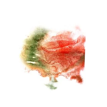 Paint  splash  ink red, green, yellow blot and white abstract ar Stock Illustration