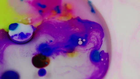 Paint splash ink water blend purple blue white dye Stock Footage 263025885